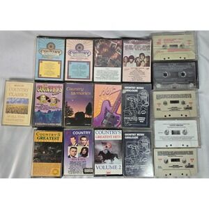 Country Music Compilation Cassette Tape Lot of 18 1950s to 1990s Classic Contemp